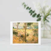 Bomen in een veld op een zonnige dag, Van Gogh Fin Briefkaart (Staand voorkant)