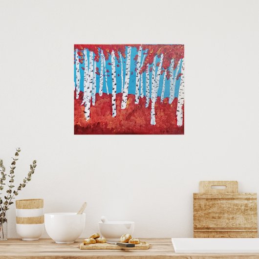 Bomen in Herfst Acrylverfafdruk Poster (Keuken)
