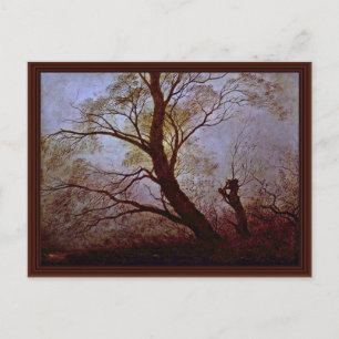 Bomen in het moonlicht door Friedrich Caspar David Briefkaart