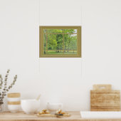 bomen in het uitzicht van het parkvenster poster (Keuken)