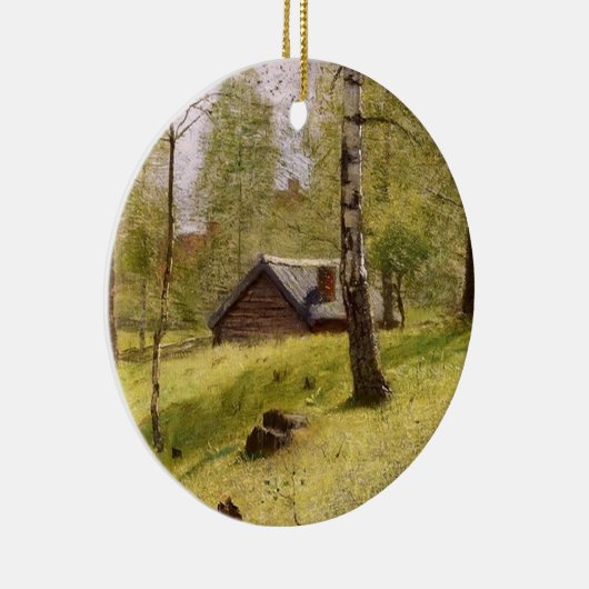 Bomen in het Zweedse platteland (Jansson) Keramisch Ornament (Rechts)