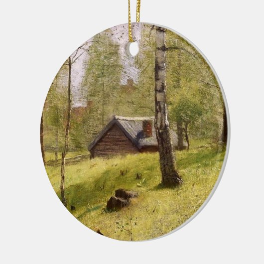 Bomen in het Zweedse platteland (Jansson) Keramisch Ornament (Links)