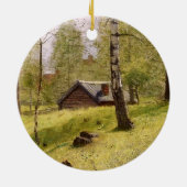 Bomen in het Zweedse platteland (Jansson) Keramisch Ornament (Achterkant)