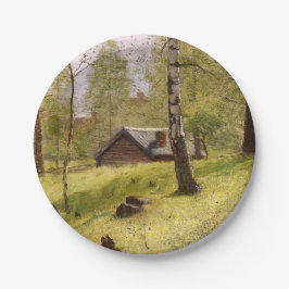 Bomen in het Zweedse platteland (Jansson) Papieren Bordje