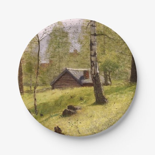 Bomen in het Zweedse platteland (Jansson) Papieren Bordje (Voorkant)