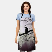 Bomen in mist met een raaf schort (Gedragen)