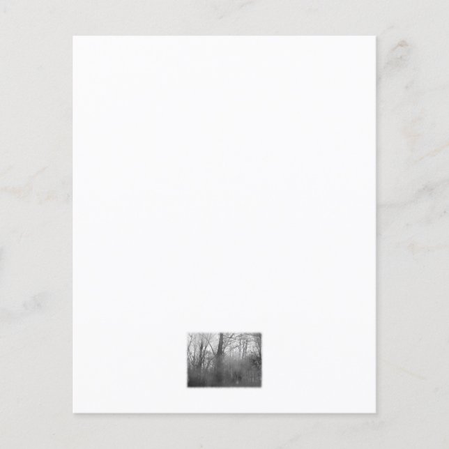 Bomen in Mist. Zwart-Wit. (Voorkant)
