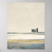 Bomen in open veld Minimaal Abstract Landschap Poster (Voorkant)