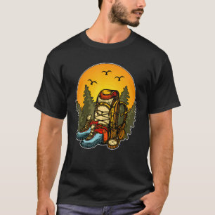 Bomen in openlucht Hike Backpack bergen Hiker Boot T-shirt