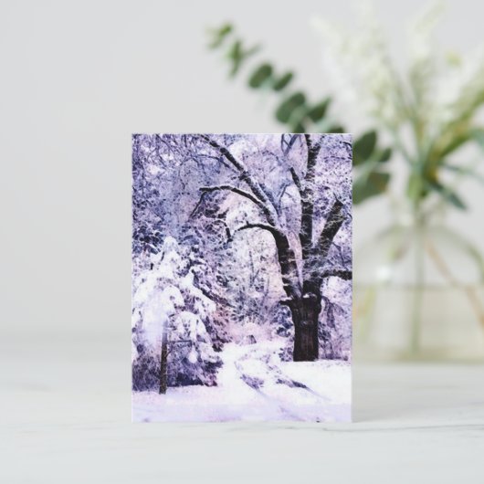Bomen in sneeuw briefkaart (Staand voorkant)