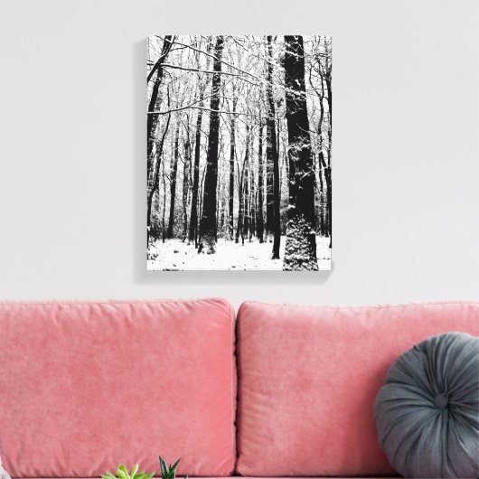 Bomen in wintercanvasafdruk canvas afdruk (Insitu (Woonkamer))