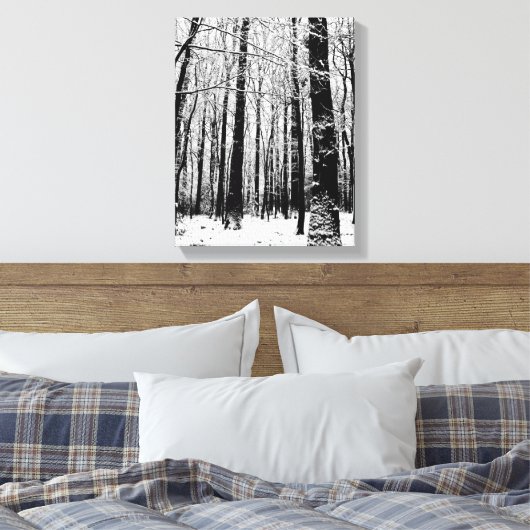Bomen in wintercanvasafdruk canvas afdruk (Insitu (Slaapkamer))