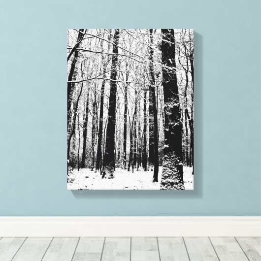 Bomen in wintercanvasafdruk canvas afdruk (Insitu (Houten vloer))