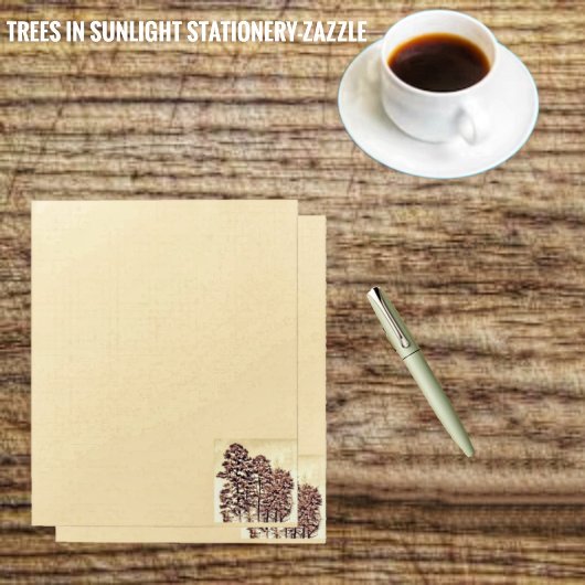 Bomen in zonlicht briefpapier