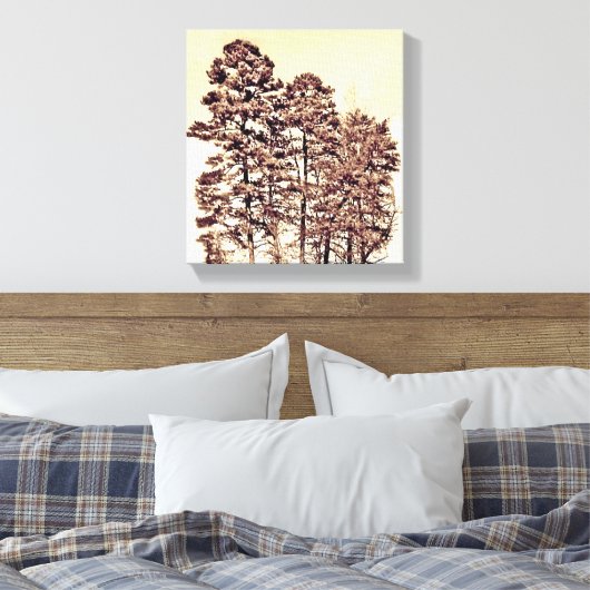 Bomen in zonlicht canvas afdruk (Insitu (Slaapkamer))