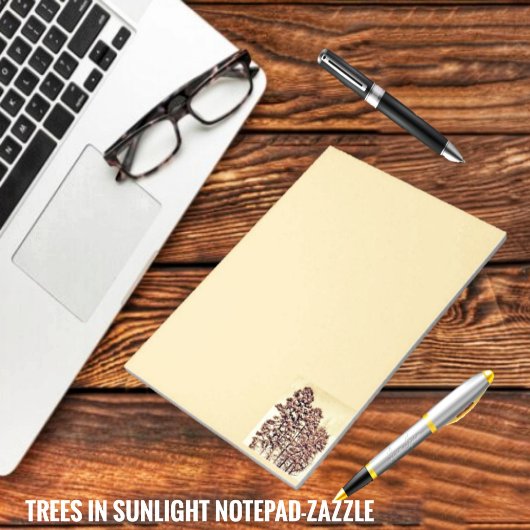 Bomen in zonlicht notitieblok