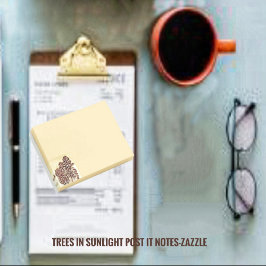 Bomen in zonlicht post-it® notes