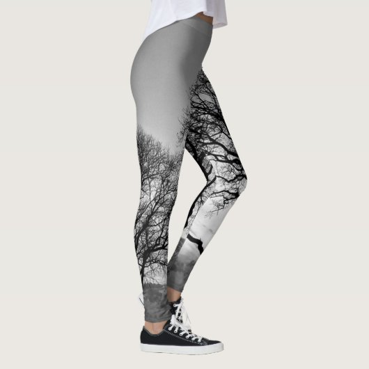 Bomen in zwarte en witte Leggings been Warmer (Rechts)