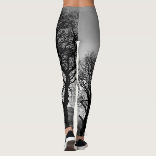 Bomen in zwarte en witte Leggings been Warmer (Achterkant)