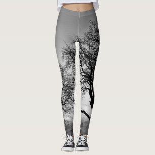 Bomen in zwarte en witte Leggings been Warmer