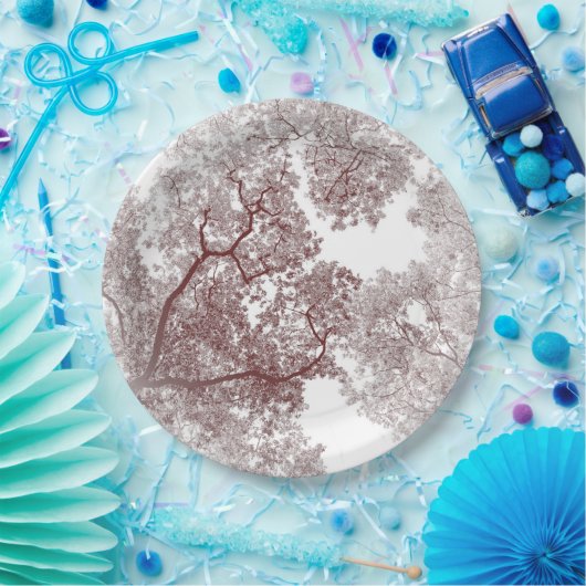 Bomen-kaart 4 papieren bordje (Feest)