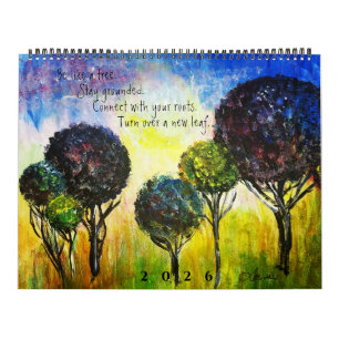 BOMEN - Kalender van 2 pagina's met 12 maanden