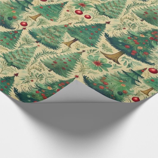  bomen Kerst inpakpapier H1004 (Hoek)