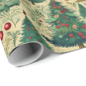 bomen Kerst inpakpapier H1004 (Rol Hoek)