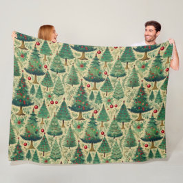  bomen Kerst inpakpapier H1004 Fleece Deken