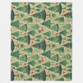 bomen Kerst inpakpapier H1004 Fleece Deken (Voorkant)