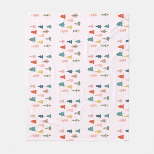 Bomen Kerstbos Moderne Advent Fleece Deken (Voorkant)