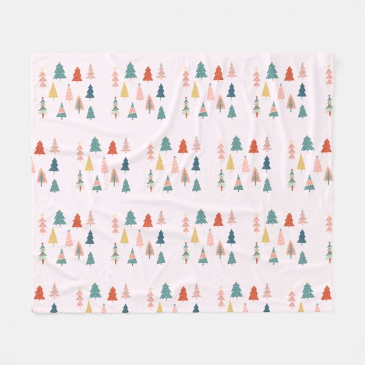Bomen Kerstbos Moderne Advent Fleece Deken (Voorkant (Horizontaal))