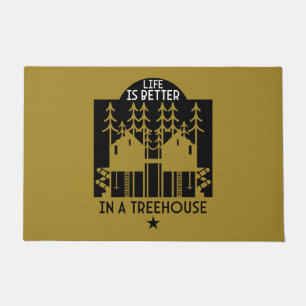 Bomen kleding en decor deurmat