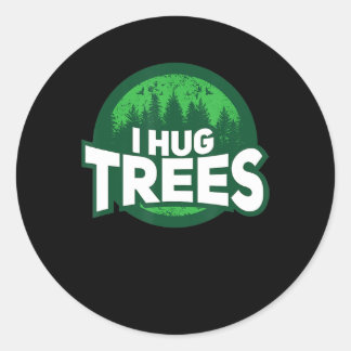 bomen knuffelen botanische natuur ronde sticker