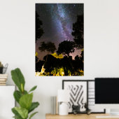 Bomen landschap met melkweg poster (Thuiskantoor)