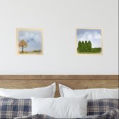 Bomen Landschappen Blauwe Wolken Waterverf Stijl Muurkunst Sets (Slaapkamer)