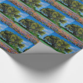 Bomen leven eik onder Texas Bluebonnets Cadeaupapier (Hoek)
