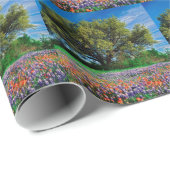 Bomen leven eik onder Texas Bluebonnets Cadeaupapier (Rol Hoek)