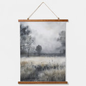 Bomen Meadow Low Lying Fog Landschap Hangend Wandkleed (Voorkant)