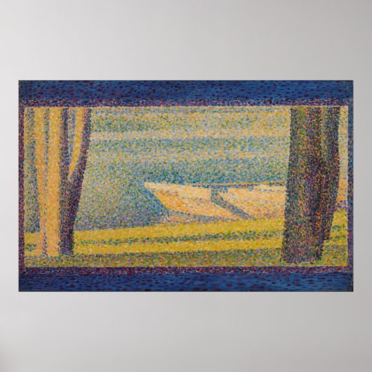 Bomen met afgemeerde boten poster (Voorkant)