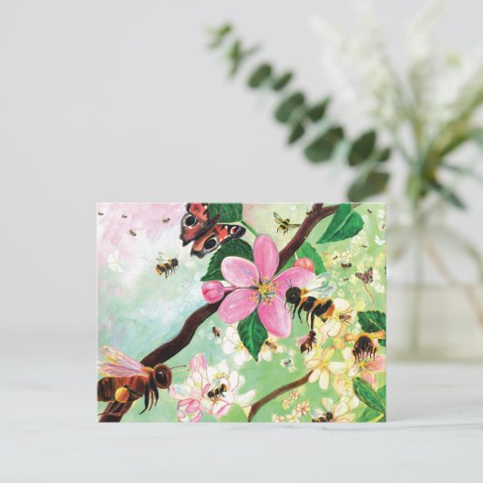 Bomen met bloei voor bijen en andere polinatoren briefkaart (Staand voorkant)