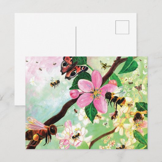 Bomen met bloei voor bijen en andere polinatoren briefkaart (Voorkant / Achterkant)