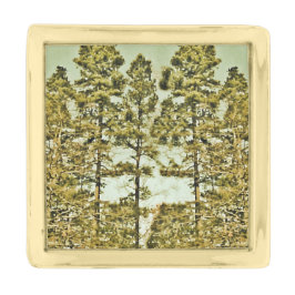 Bomen met bronzen vergulde reverspeld