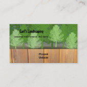 Bomen met cederhouten omheining landschapsontwerp visitekaartje (Voorkant)