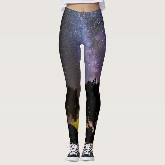 Bomen met een melkachtig landschap leggings (Voorkant)