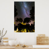 Bomen met een melkachtig landschap poster (Keuken)