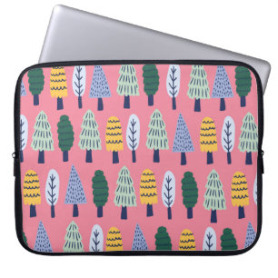  bomen met een schattige dennenboom, naadloos patr laptop sleeve
