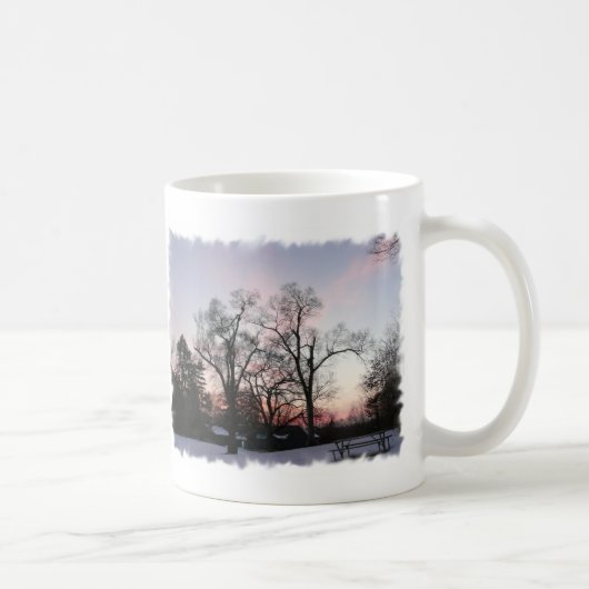 Bomen met een zonsondergang koffiemok (Rechts)