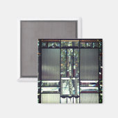 Bomen met gebrande glazen bergen, metaallisch zilv magneet (Voorkant / Achterkant)