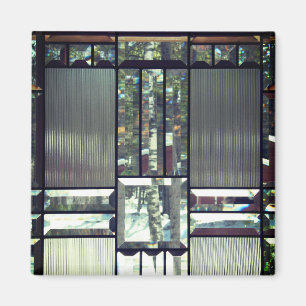 Bomen met gebrande glazen bergen, metaallisch zilv magneet